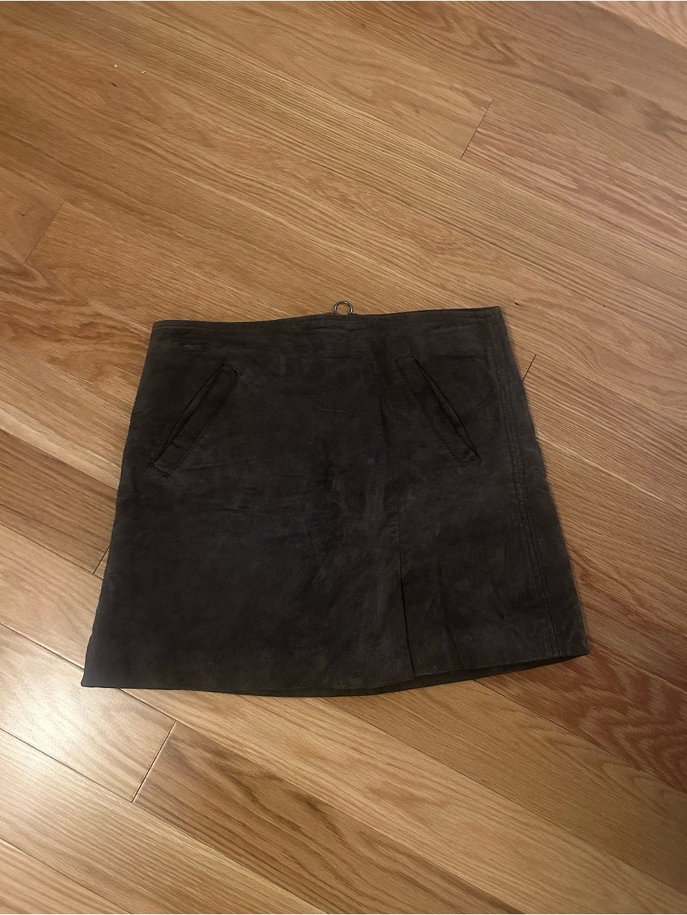 Blank NYC Dark Grey Real Suede Mini Skirt